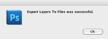 Export Layers to Files Sucessful Dialog Box