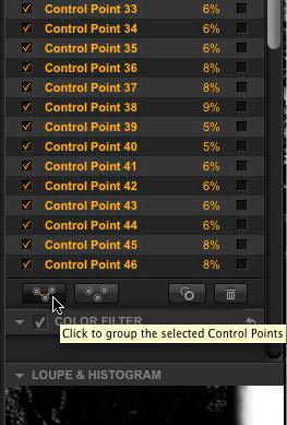 The Click to group the selected Control Points icon