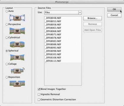 Photoshop's Photomerge Dialog Box